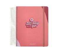 Agenda scolastica antartik 25-26 spirale fun day rosa dia pagina a5 bilingue carta fsc 80g