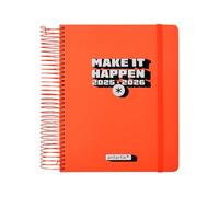 Agenda scolastica antartik 25-26 spirale neon rosa dia pagina a5 bilingue carta fsc 80 gr.