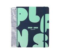 Agenda scolastica antartik 25-26 spirale piani blu giorno pagina a5 bilingue carta fsc 80g