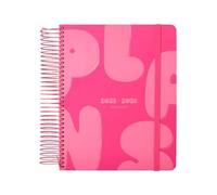 Agenda scolastica antartik 25-26 spirale piani rosa fucsia dia pagina a5 bilingue carta fsc 80 gr.