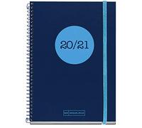 Agenda scolastica in polipropilene Plus a spirale 155 x 213 mm giorno pagina 2020 Classic Topo Miquelrius blu spagnolo