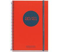 Agenda scolastica in polipropilene Plus a spirale 155 x 213 mm giorno pagina 2020 Classic Topo Miquelrius Rosso Castellano