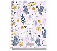 Agenda scolastica in polipropilene traslucido Plus a spirale 155 x 213 mm settimanale vista 2020 Sweet Night Miquelrius Rosa Castellano