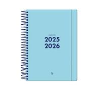 Agenda scolastica leiderpapel 2025-2026 spirale basic blu dia pagina a5 bilingue carta fsc 70 gr.