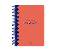 Agenda scolastica leiderpapel 25-26 spirale classica rossa settimana vista a5 bilingue carta fsc 70 gr.