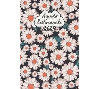 Agenda Settimanale 2025: 1 settimana su 2 pagine - Piccolo formato A5 - 12 Mesi da Gennaio a Dicembre in italiano - presentazione Orizzontale