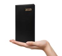 Agenda Settimanale 2025, Formato 10x18 cm - Morbida ed Elegante, Perfetta per Organizzare Appuntamenti e Lavoro, Diario in Italiano da Gennaio a Dicembre (NERO)