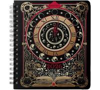 Agenda settimanale 2026 "Aspettando la notte" a spirale, design ispirato ai tarocchi stregoneria gotica, copertina rigida avvolgente, 17,8 x 22,9 cm