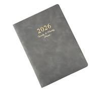 Agenda settimanale 2026 con pagine datate e copertina ricaricabile a 6 anelli in pelle per il 2026, accademico per pianificare lo studio degli studenti
