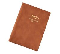 Agenda settimanale 2026 ricaricabile con 6 anelli raccoglitore in pelle e pagine datate Premium PU Notebook per riunioni professionali Studenti Studio Planner Scrittura creativa Organizzazione