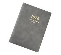 Agenda settimanale 2026 ricaricabile con 6 anelli raccoglitore in pelle e pagine datate Premium PU Notebook per riunioni professionali Studenti Studio Planner Scrittura creativa Organizzazione