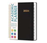 Agenda Settimanale 2026 Verticale A5, Diario da Gennaio a Dicembre 2026, Planner con Copertina Morbida e Calendario Annuale - Nero
