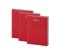 Agenda Settimanale 2027 17x24 cm, Planner 132 Pagine, Copertina Gommata con Quadranti Imbottiti, Multilingue, Rubrica Telefonica, Rosso Generali, Confezione da 120 Pezzi