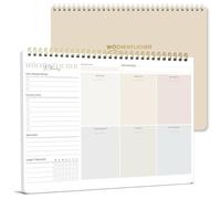 Agenda settimanale A4 senza data fissa, 50 pagine Weekly Planner, sottomano con lista di cose da fare, calendario settimanale a spirale, agenda settimanale con visualizzazione settimanale e tracker
