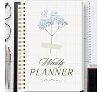 Agenda settimanale A5, agenda settimanale e giornaliera a spirale da 52 settimane con focus settimanale, impostazione degli obiettivi, elenchi delle attività, tracker delle abitudini e sezione note, p