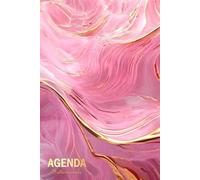 Agenda settimanale: A5 da gennaio a dicembre, Un settimana su 2 pagine , Marmo Rosa e oro elegante