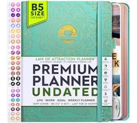Agenda settimanale Attraction Life, planner settimanale per aumentare la produttività e la felicità, planner settimanale, organizer e diario della gratitudine DATED 2018 WITH BOX Turchese.