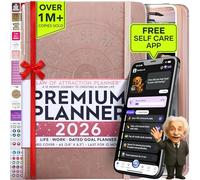 Agenda settimanale Attraction Life, planner settimanale per aumentare la produttività e la felicità, planner settimanale, organizer e diario della gratitudine Undated Astro oro rosa