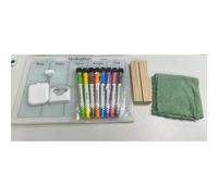 Agenda settimanale cancellabile da 30 x 20 cm con supporto, lavagna settimanale riutilizzabile, completa di 8 pennarelli, panno per la pulizia e spray per la pulizia, per cucina, ufficio, scuola e