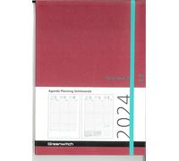Agenda Settimanale,Da Tavolo 2024 17x24 Centimetri Safian Greenwitch AGI06SS (Rossa)