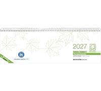 Agenda settimanale da tavolo Blauer Engel 2027, 30 x 10 cm, una settimana su due pagine, orari dalle 7 alle 19 e certificazione Blauer Engel, per ... Uhr, Blauer Engel Zertifizierung* für Büro
