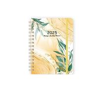 Agenda settimanale in inglese di 365 giorni del 2025, diario mensile con fiori, quaderno, organizer, lista delle cose da fare, formato A5