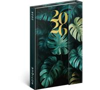 Agenda settimanale magnetica Monstera 2026, 11 x 16 cm
