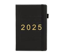 Agenda settimanale mensile 2025 in pelle con fascia elastica portapenne orario per pianificazione del personale dell'ufficio