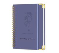 Agenda settimanale non datata, agenda settimanale per lista delle cose da fare, con organizer per obiettivi e abitudini, formato A5, 14,7 x 20,3 cm, con rilegatura a spirale, per uomini o donne