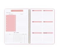 Agenda settimanale non datata, agenda settimanale per obiettivi con lista delle cose da fare, tracker delle abitudini, diario giornaliero con rilegatura a spirale, 14,5 x 20,3 cm, organizer per la