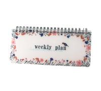Agenda settimanale non datata con rilegatura a doppia bobina, pagina strappabile a 360 gradi, verticale, per studenti e insegnanti, 19,1 x 7,6 cm