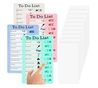Agenda settimanale per bambini, 4 pezzi, agenda di routine per bambini, lista di controllo per bambini, con portachiavi, lista di controllo
