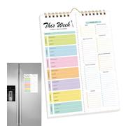 Agenda settimanale per pasti e lista della spesa, quaderno settimanale da | Fogli | Blocco organizer per pasti - per dieta sana perdita di peso famiglia cucina casa 20 x 15 cm