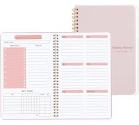 Agenda settimanale senza data, 52 settimane di abitudini di obiettivi con elenchi di cose da fare per donne, quaderno produttività, carta spessa 14 x 20 cm, rosa