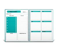 Agenda settimanale senza data, agenda per lista delle cose da fare, 19 x 25,9 cm, per pianificazione di 52 settimane, verde