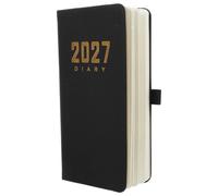Agenda Settimanale Tascabile 2027 Nera in PU, Design | Copertina Opaca Antigraffio, Formato Compatto per Tasca Giacca, Carta e Uso Business Quotidiano