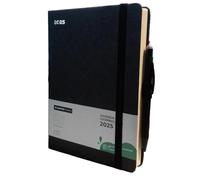 Agenda Seven Cartomania Paper Plan Nero a blocco fisso 2025 21x15 cm Giornaliera 12 mesi con penna Touch - chiusura con elastico + penna a scatto e segnalibro