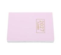 Agenda Tascabile 2027 A7 Rosa Tab Mensili e 128 Pagine | Carta e Copertina in PU, Pagine Segmentate, Indice Mensile, Tasca Interna, per Viaggi e Note