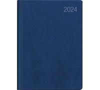 Agenda tascabile blu 2024, 10,2 x 14,2 cm, 1 settimana su 2 pagine, copertina in plastica flessibile, quaderno, calendario settimanale, 640-1015