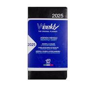 Agenda Tascabile Mensile 2021 a Fisarmonica Intempo Nera 14x7,5 cm