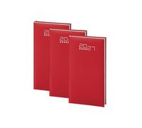 Agenda Tascabile Settimanale 2027 8x15 cm, Mini Planner 132 Pagine, Copertina Gommata con Quadranti Imbottiti, Multilingue, Rubrica Telefonica, Rosso Generali, Confezione da 100 Pezzi