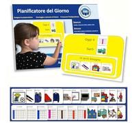 Agenda Visiva Prepararsi, Routine Bambini Autistici Pittogrammi (Italiano) | ADHD, utenti non verbali, autonomia, scuola/casa, 24 tessere, striscia staccabile, PCS Boardmaker, compatibile con PECS