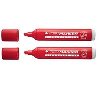 Agendepoint.it - 2 PEZZI - Marcatore Indelebile Tratto Marker Punta Scalpello - Rosso