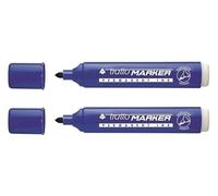Agendepoint.it - 2 PEZZI - Marcatore Indelebile Tratto Marker Punta Tonda - Blu