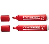 Agendepoint.it - 2 PEZZI - Marcatore Indelebile Tratto Marker Punta Tonda - Rosso