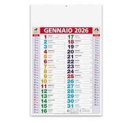 Agendepoint.it - Calendario da muro 2026 olandese 2 PZ - Note sul retro mensile 12mesi settimane colorate 30x47cm microperforato