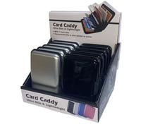 Agendepoint.it Espositore set Porta Card Rigido, Set da 20 Pezzi in Nero e Argento, 7 Scomparti a Soffietto