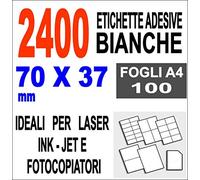 Agendepoint.it - Etichette Adesive Bianche 70x37 100 Fogli In A4 2400 Etichette Stampa Laser E Inkjet