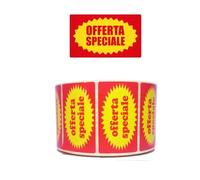 Agendepoint.it - Etichette Adesive Offerta Speciale, Rosso e Giallo, 2.000 Etichette rettangolari, 2 Rotoli, Adesivi Promozionali per Negozi