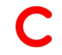 Agendepoint.it - Lettera C Adesivo Font ColorTube Plastica Lucida Esterno Interno - Rosso, 5 cm